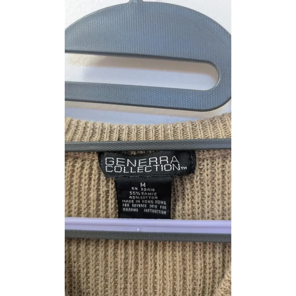 Generra Collection Ramie Cotton Vest Medium Textured Lightweight Layering Piece - Picture 3 of 4